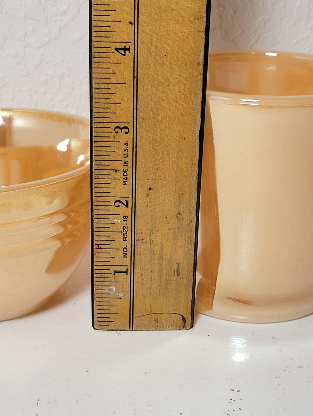 Vintage Fire King PEACH Iridescent Mid Century Mug & Tea Anchor Hocking Luster - Picture 6 of 9